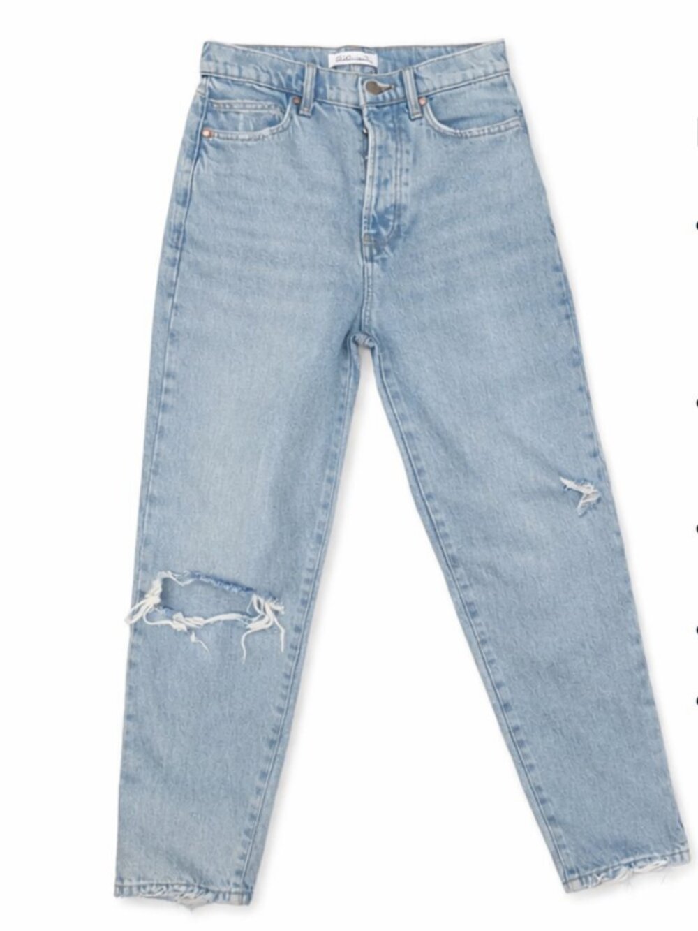 Retro Simone Light Wash Distressed Jeans Size 28 High Rise Straight Leg